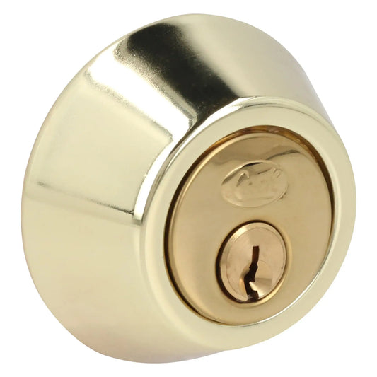 Cerrojo residencial función sencilla, latón brillante, llave estándar, blíster