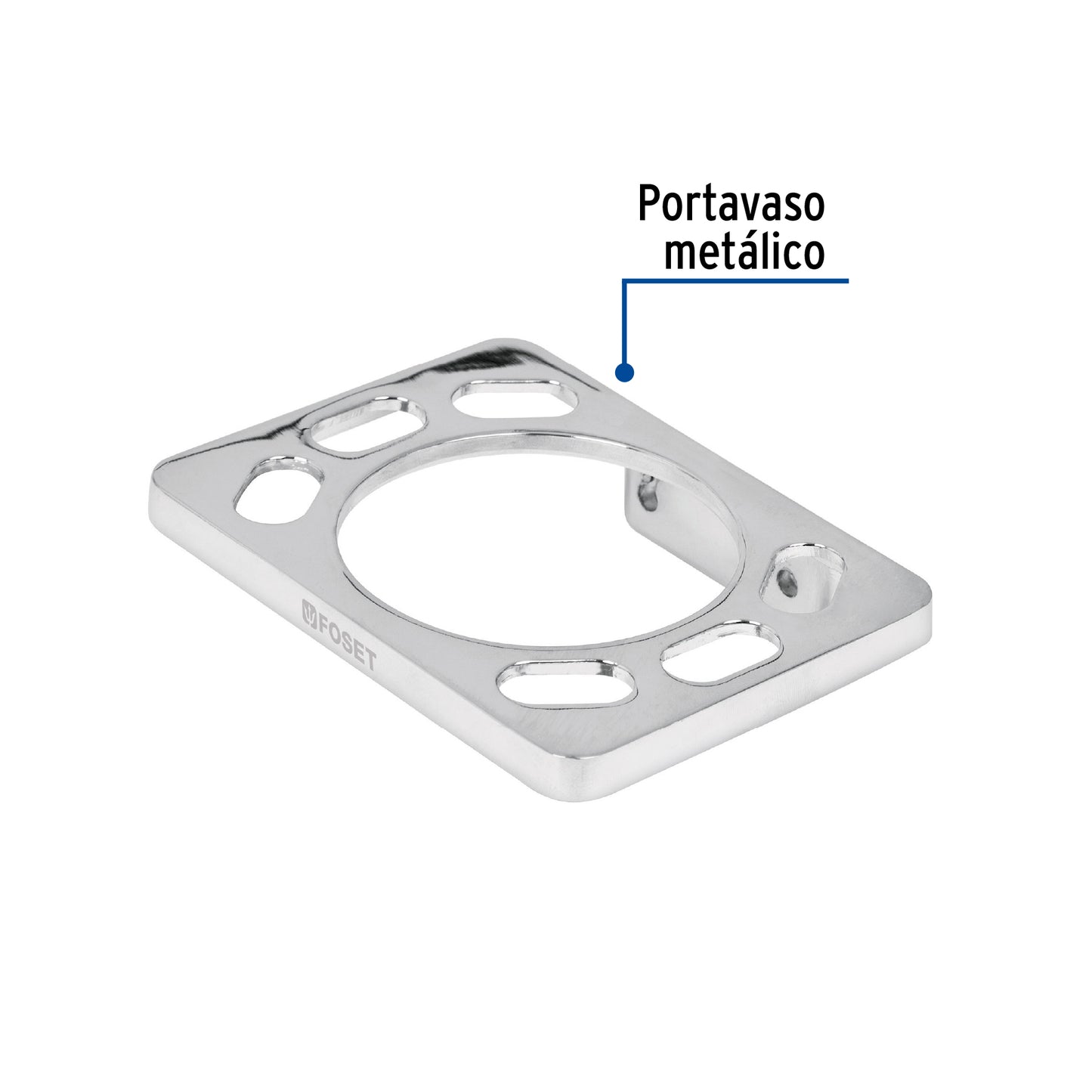 Portavaso cepillero, metálico, cromo, BASIC 49610