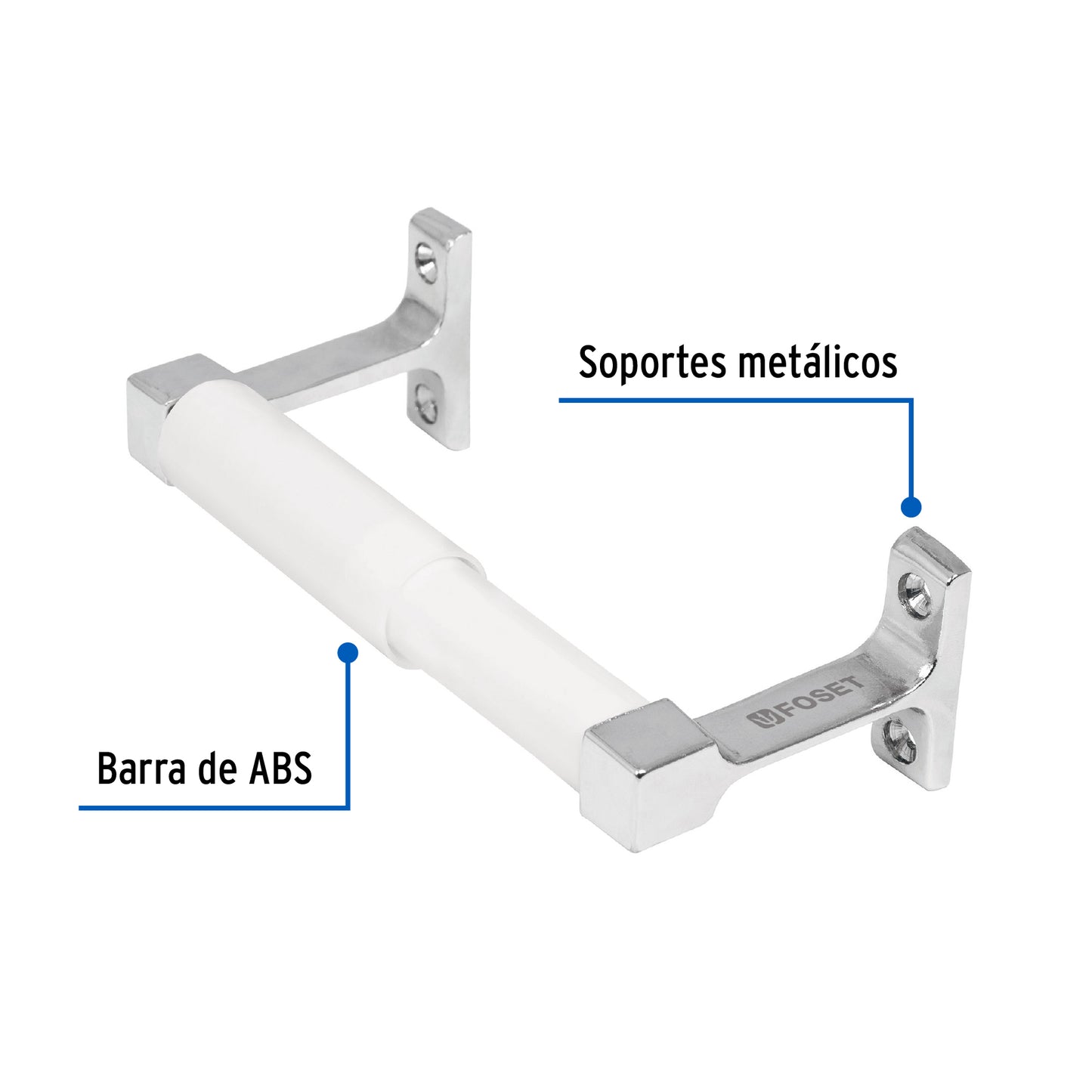 Portarrollo sin cubierta, metálico, cromo, BASIC 49612
