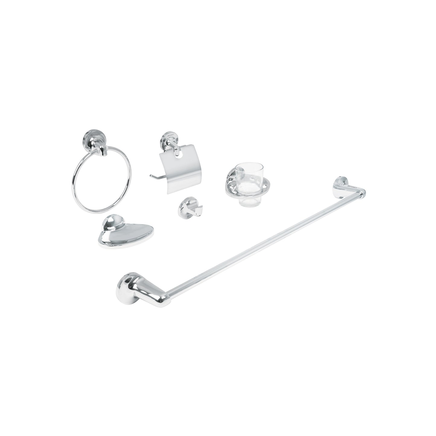 Juego de 6 accesorios para baño metálicos, Foset 49395