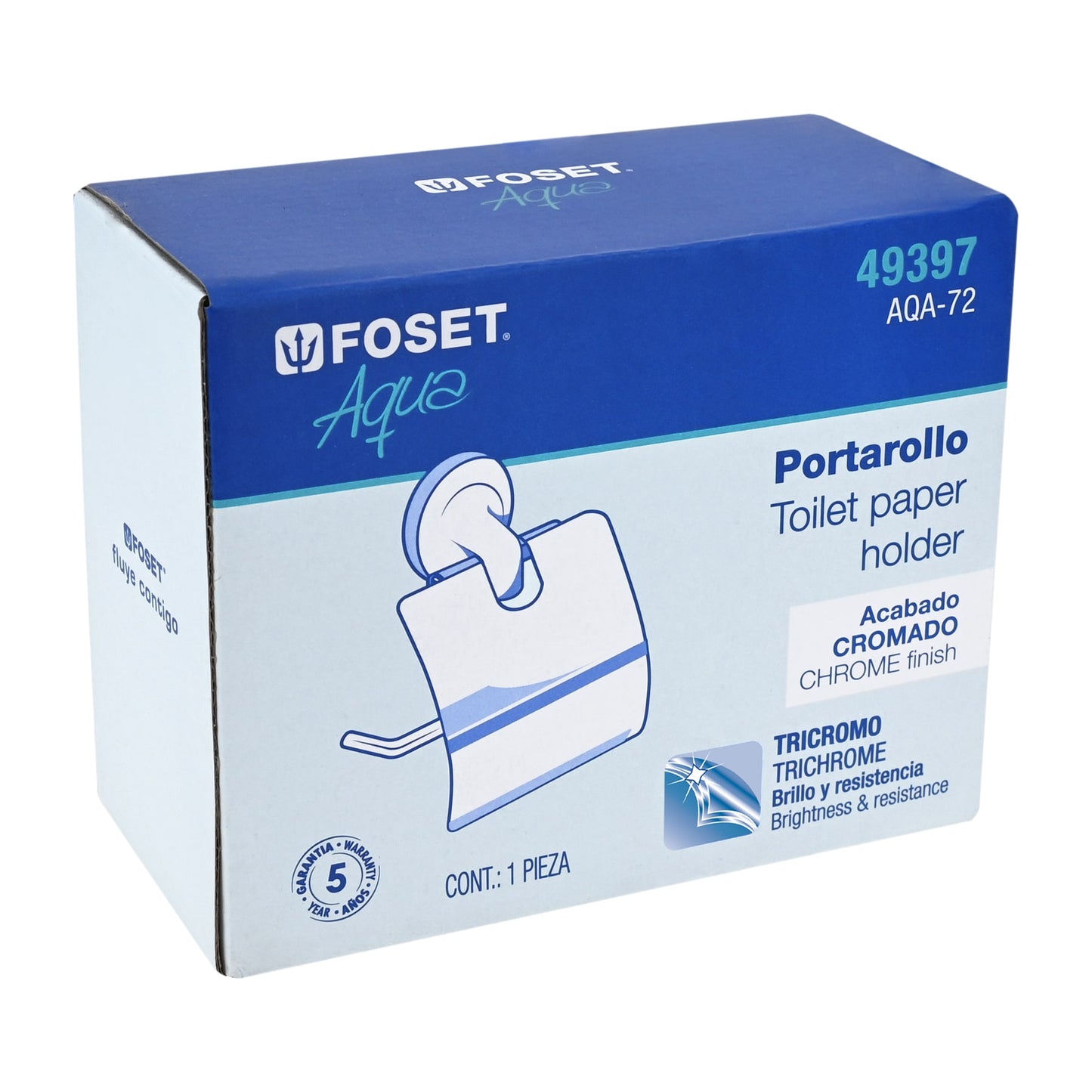 Portarrollo con cubierta de acero inoxidable, Foset 49397