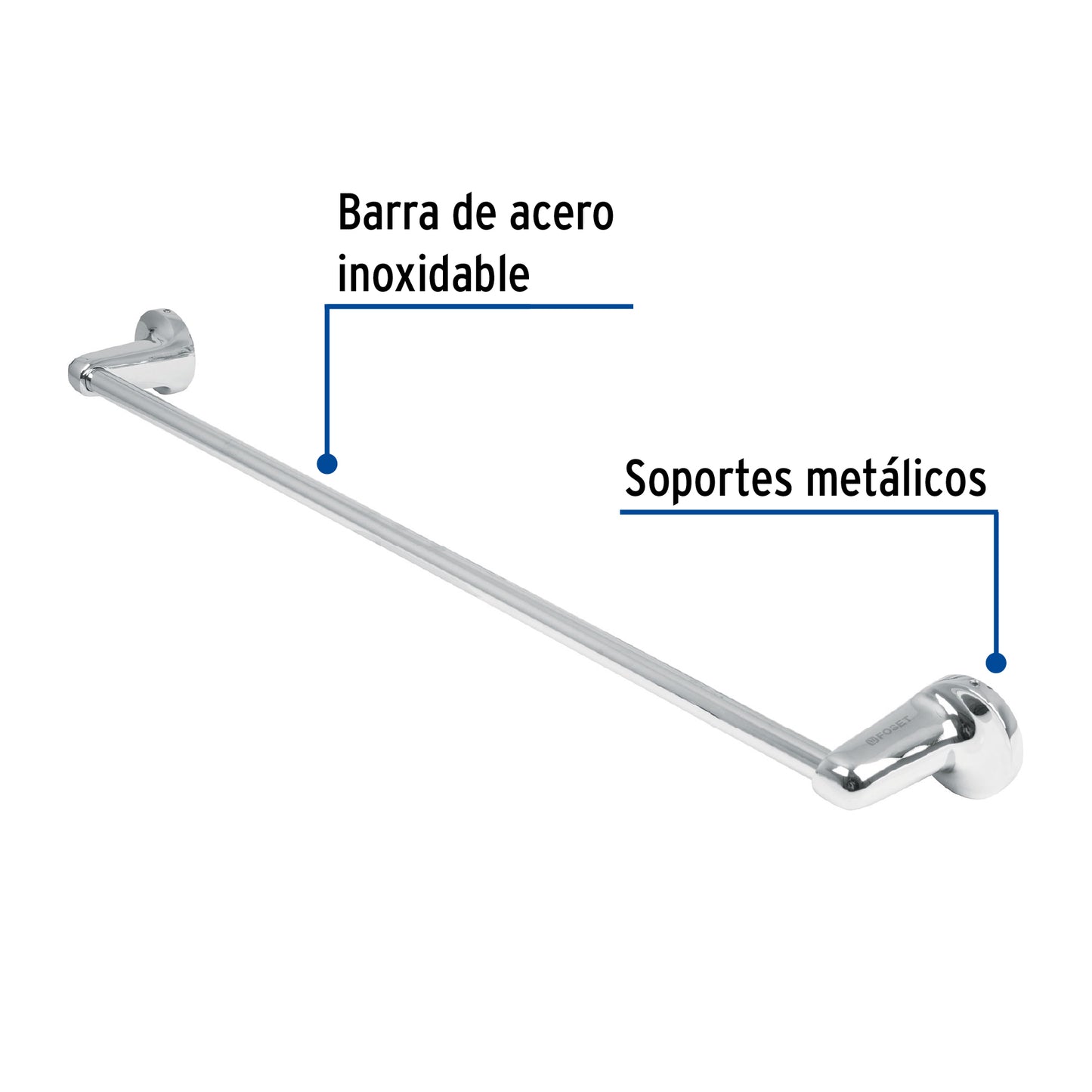 Toallero con barra de acero inoxidable, Foset 49405