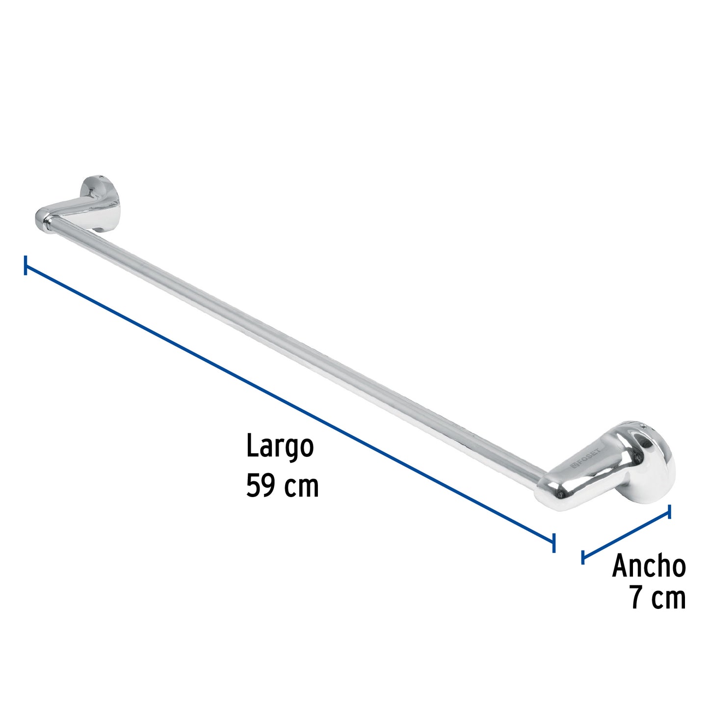 Toallero con barra de acero inoxidable, Foset 49405