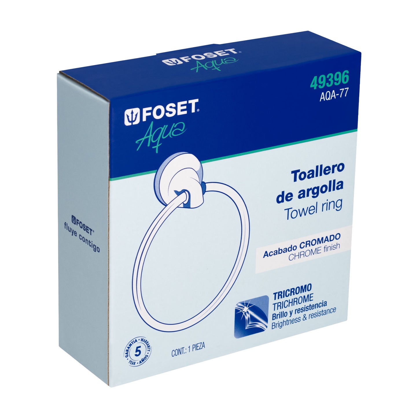 Toallero de argolla de acero inoxidable, Foset 49396