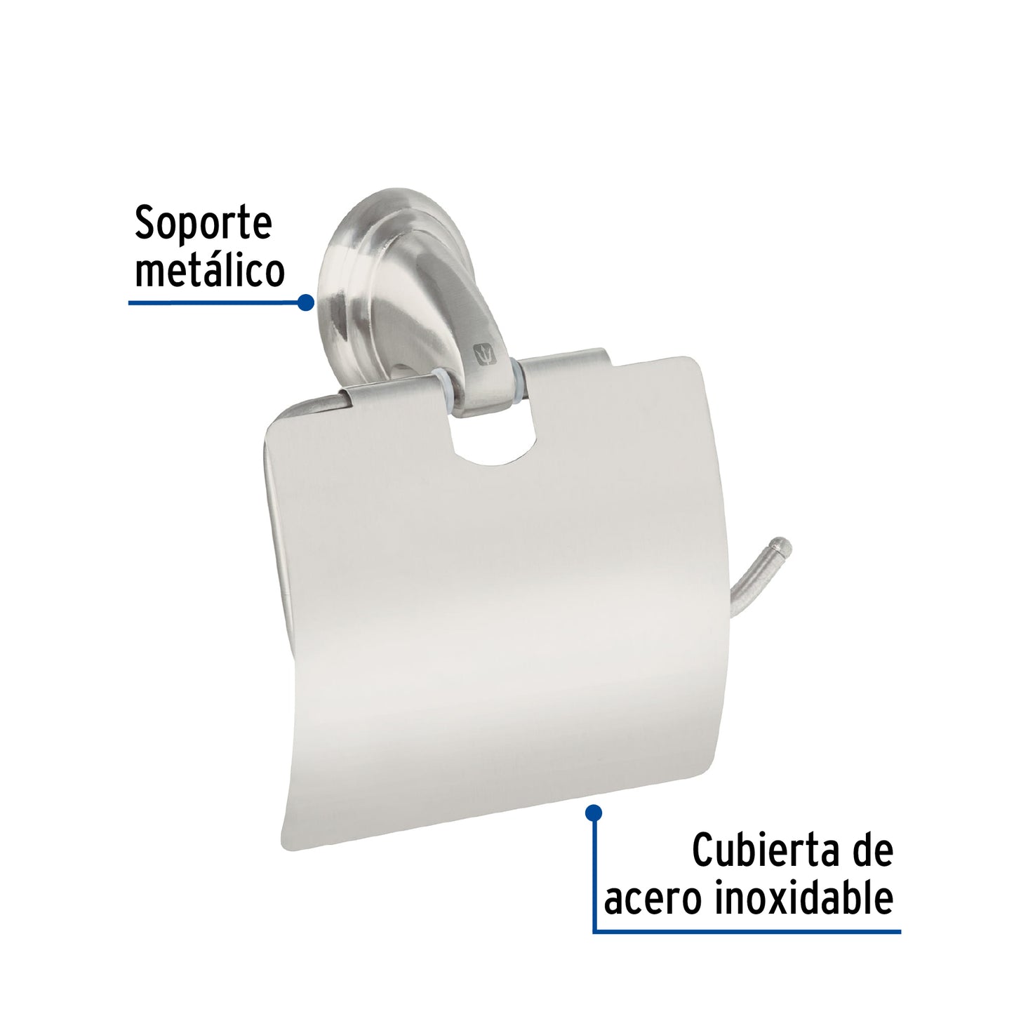 Portarrollo metálico acabado satín, Foset Aqua 45982
