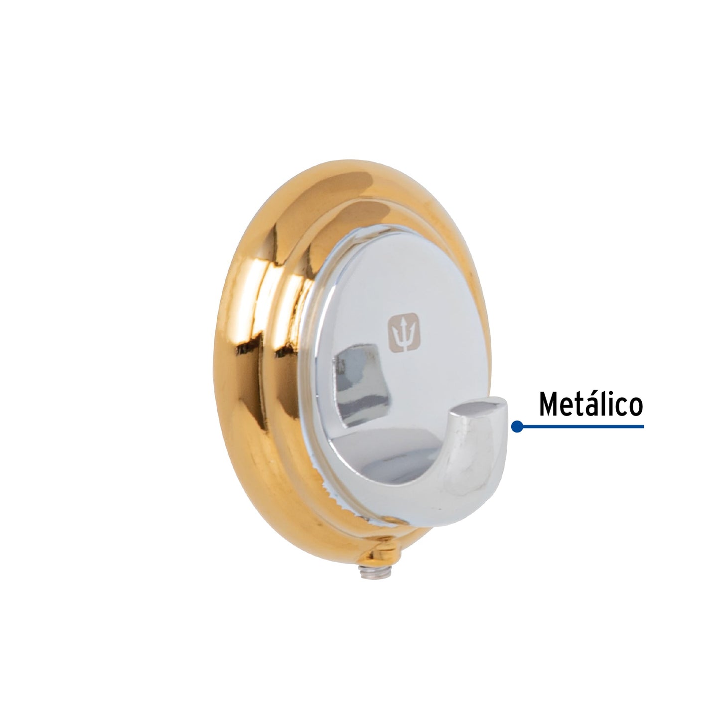 Gancho sencillo metálico acabado cromo-oro, Foset Aqua 45985