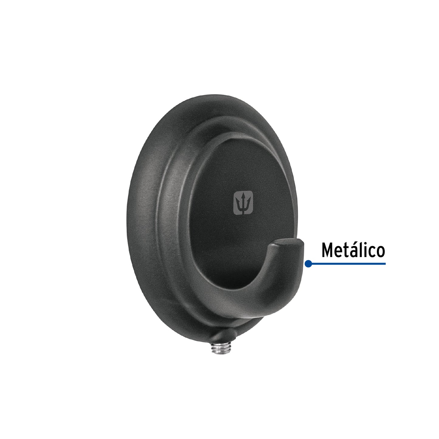 Gancho sencillo metálico acabado negro, Foset Aqua 45987