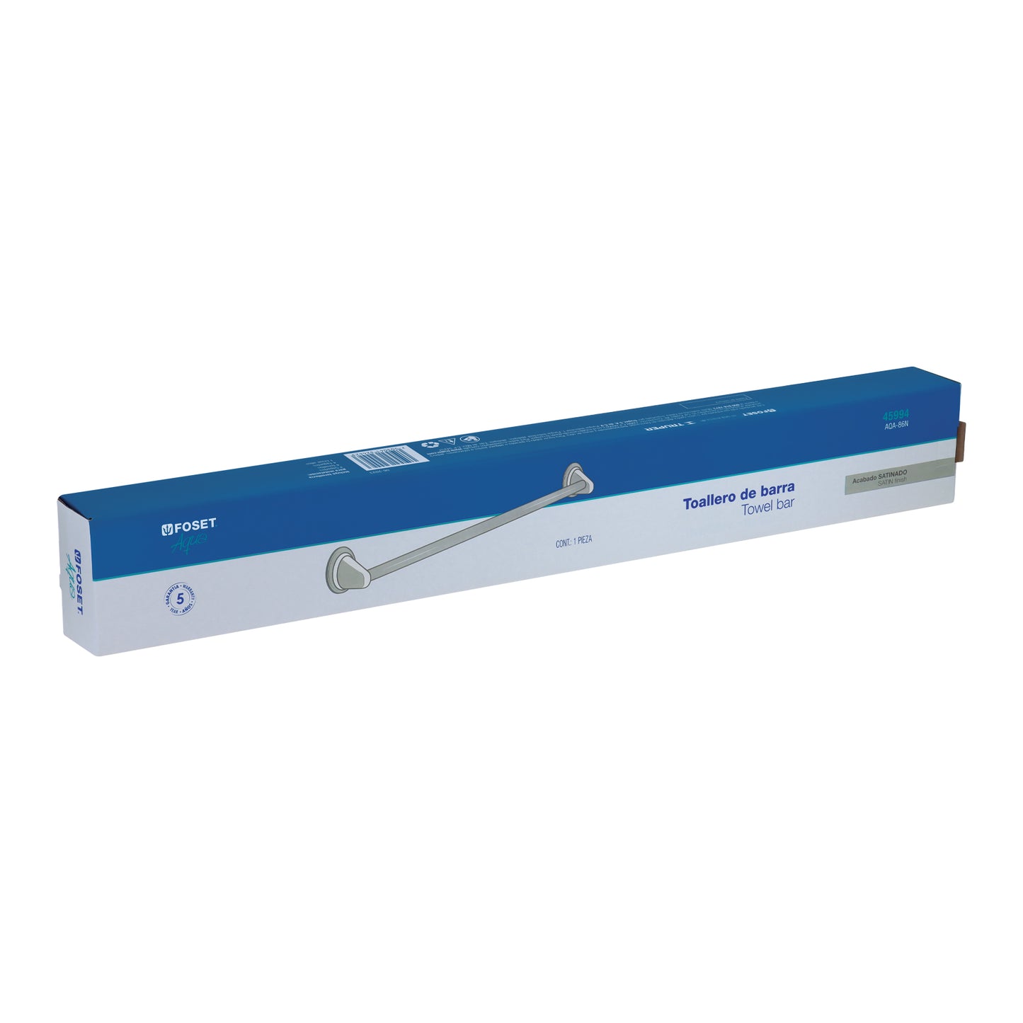 Toallero de barra metálico acabado satín, Foset Aqua 45994