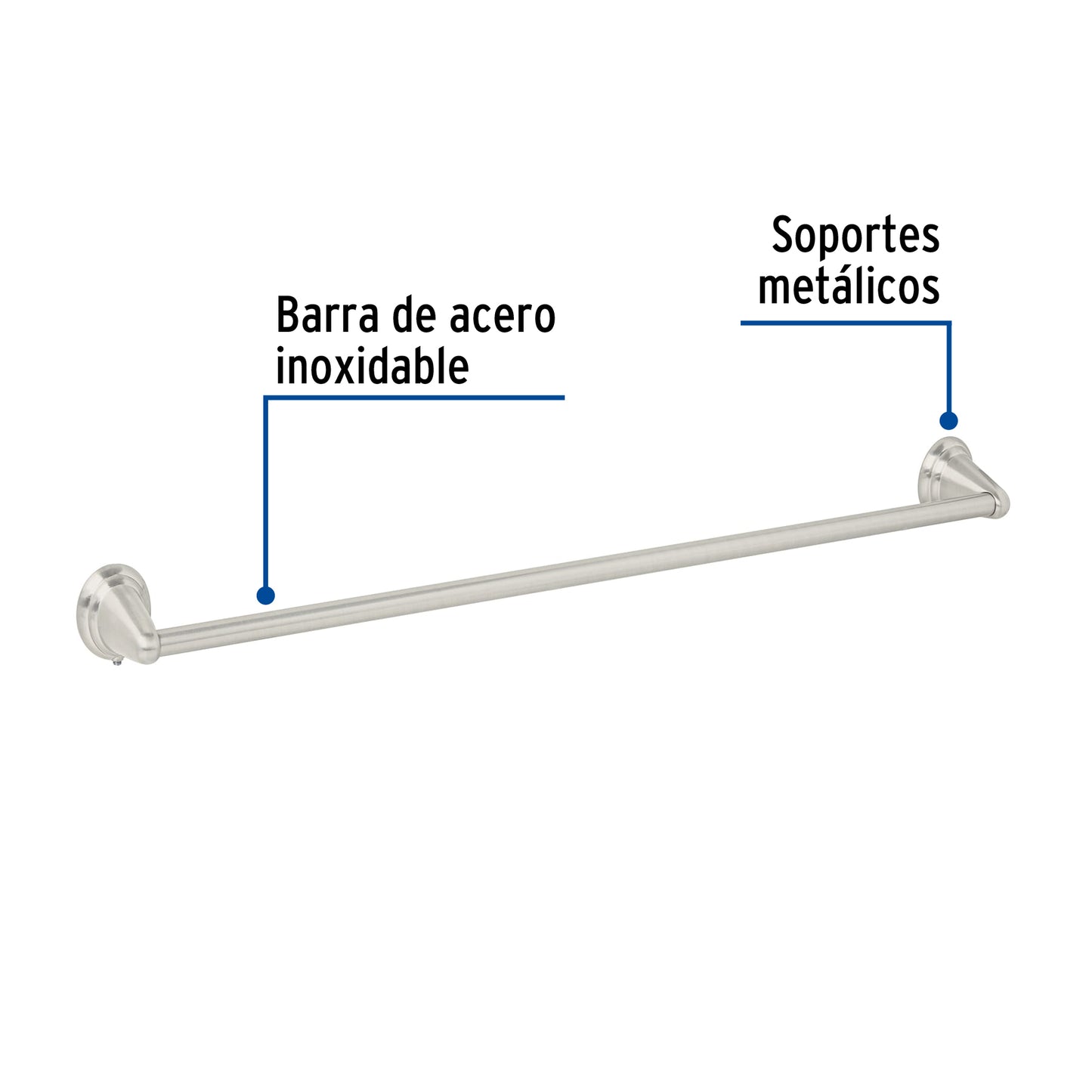 Toallero de barra metálico acabado satín, Foset Aqua 45994
