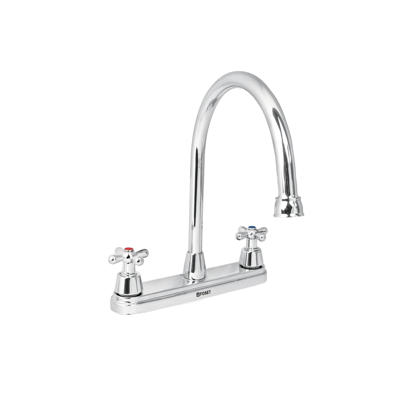 Mezcladora fregadero 8" cromo, cuello largo, cruceta, AQUA 49686