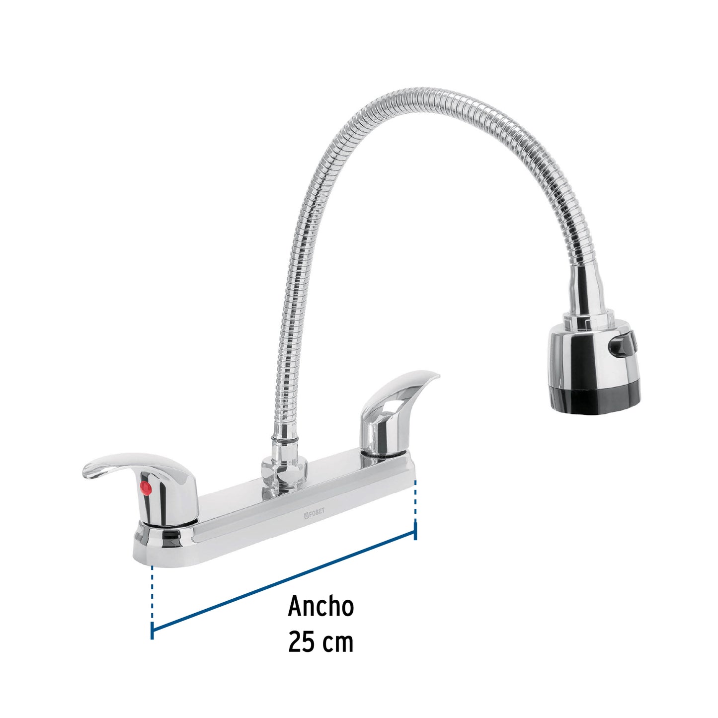 Mezcladora fregadero 8" cromo, cuello flexible, palanca,AQUA Ir a página del catálogo 49820