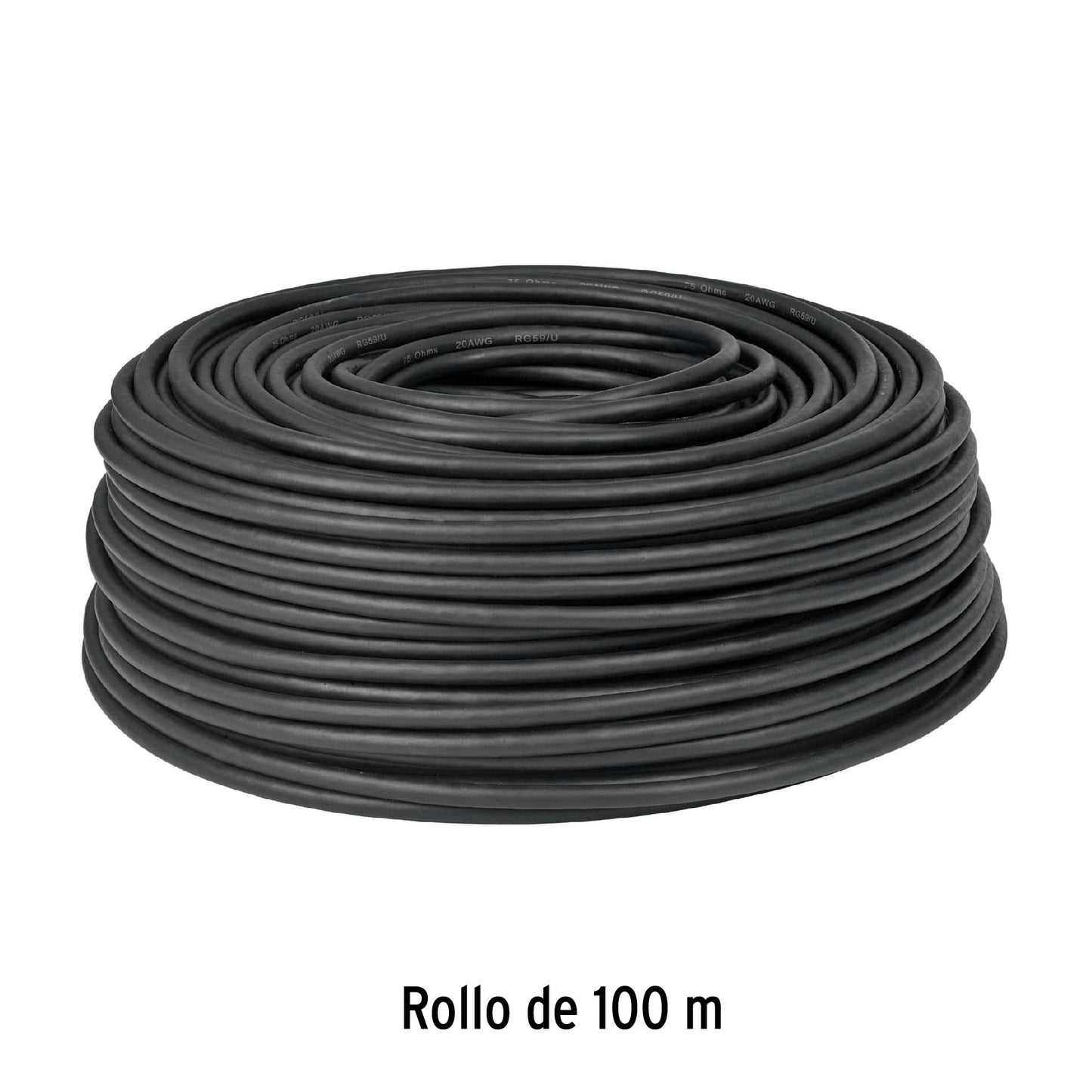 Cable coaxial RG6 en rollo de 100 m