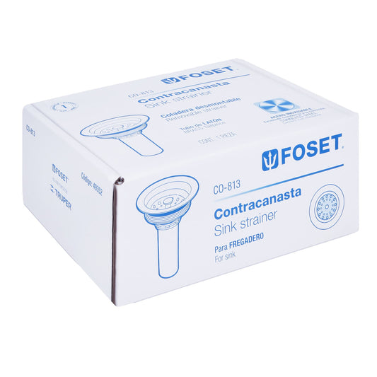 Contracanasta 3-1/2" inox, tubo latón, Foset