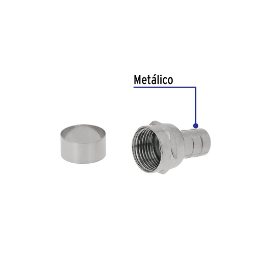 Bolsa con 4 conectores coaxiales RG 6 tipo campana