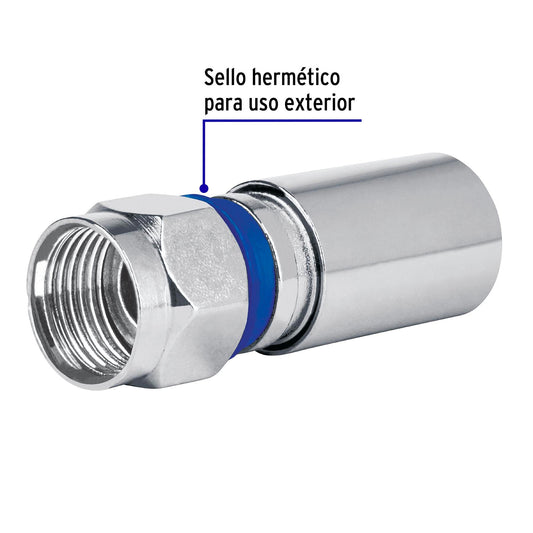 Bolsa con 2 conectores coaxiales RG 6 de compresión