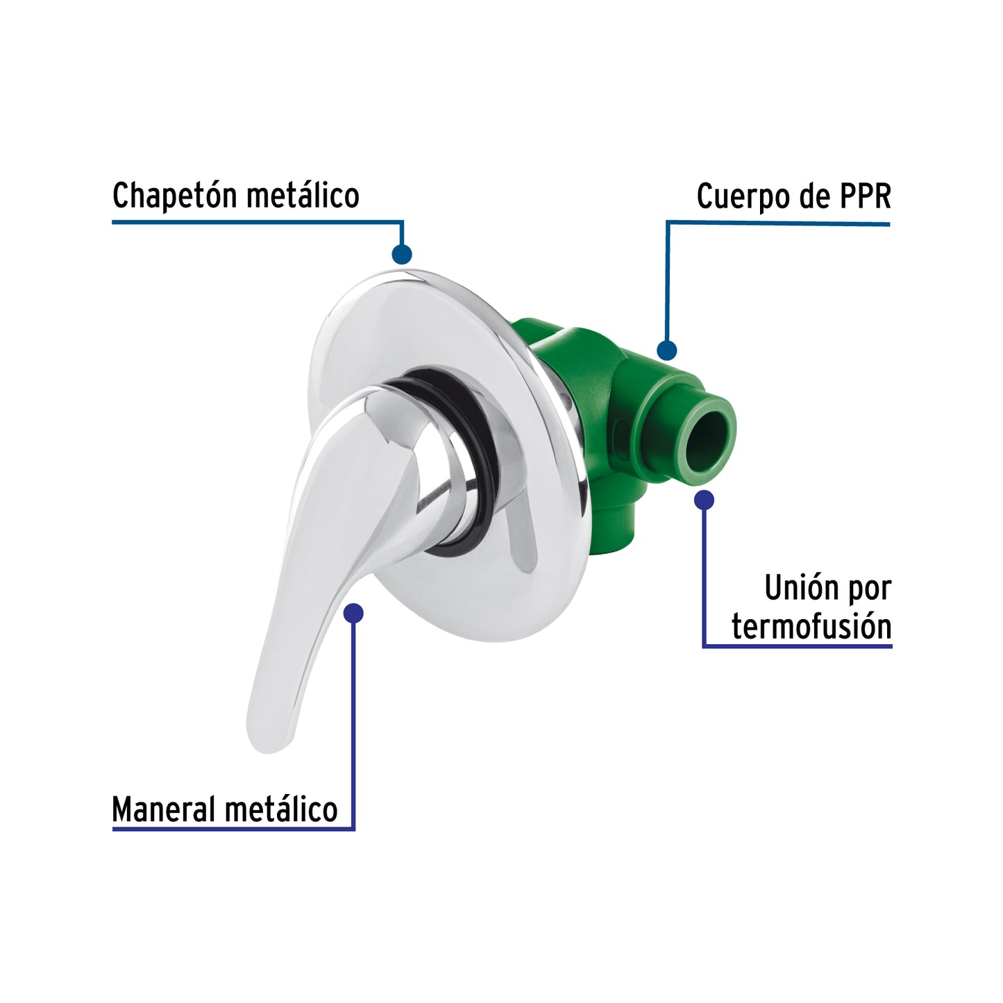 Monomando de empotrar para regadera PPR 1/2", FOSET 45859
