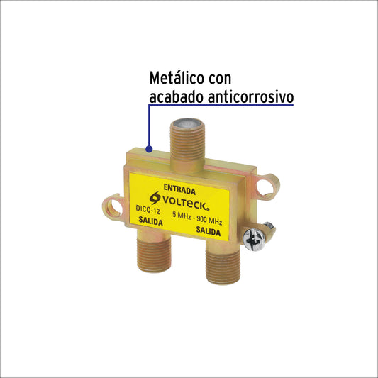 Divisor coaxial de 1 entrada y 2 salidas