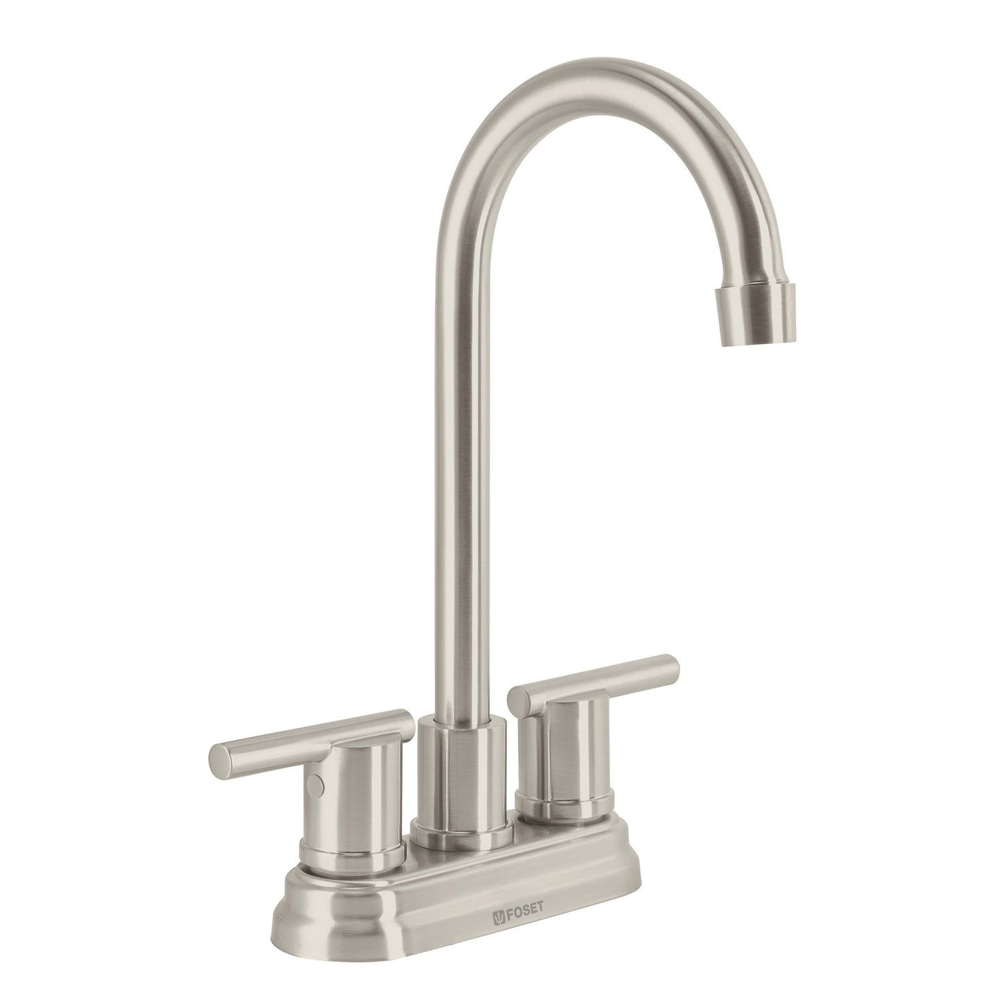 Mezcladora satín 4" para lavabo cuello tipo bar, Foset 49942