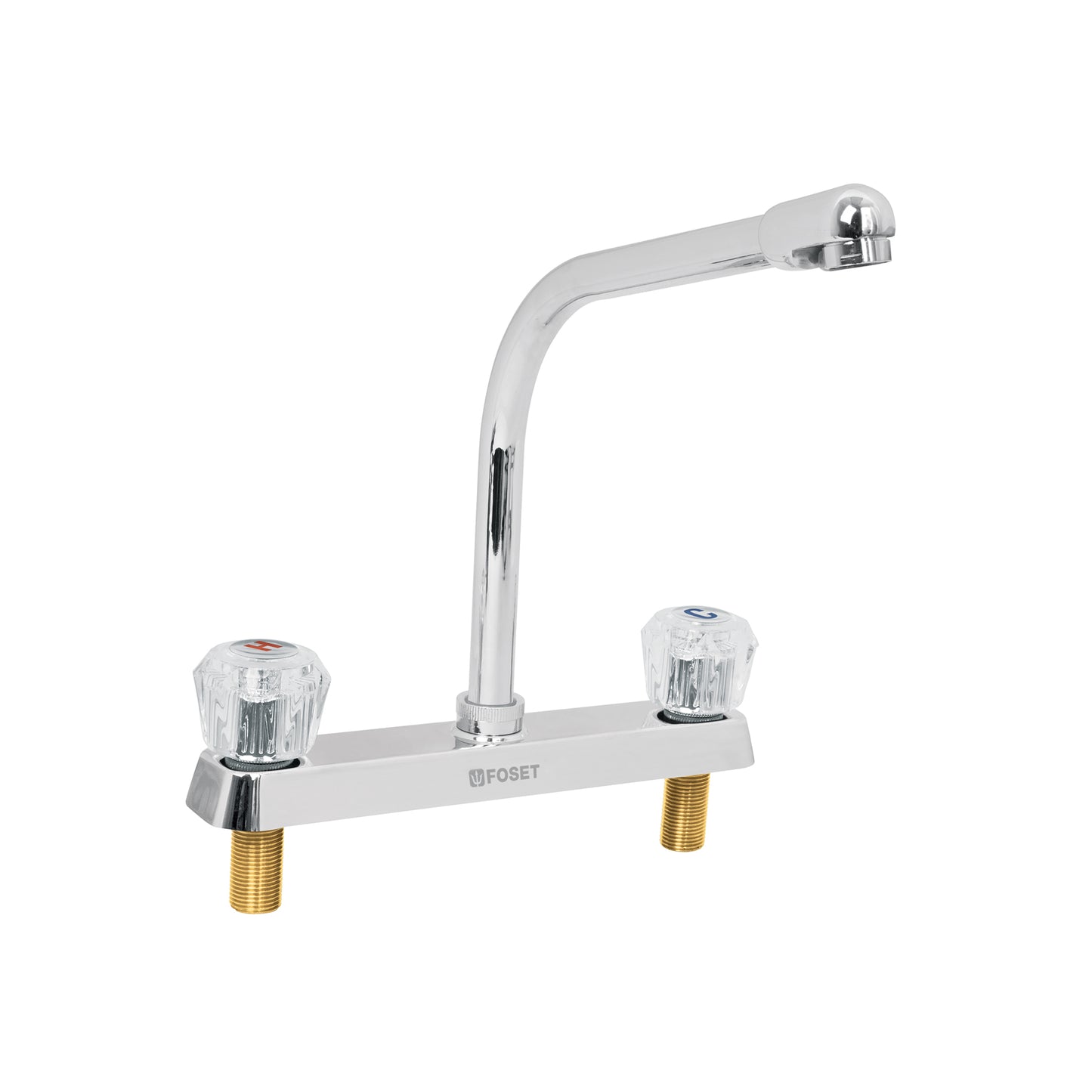 Mezcladora 8" fregadero cromo, cuello cobra, acrílico, BASIC 49192