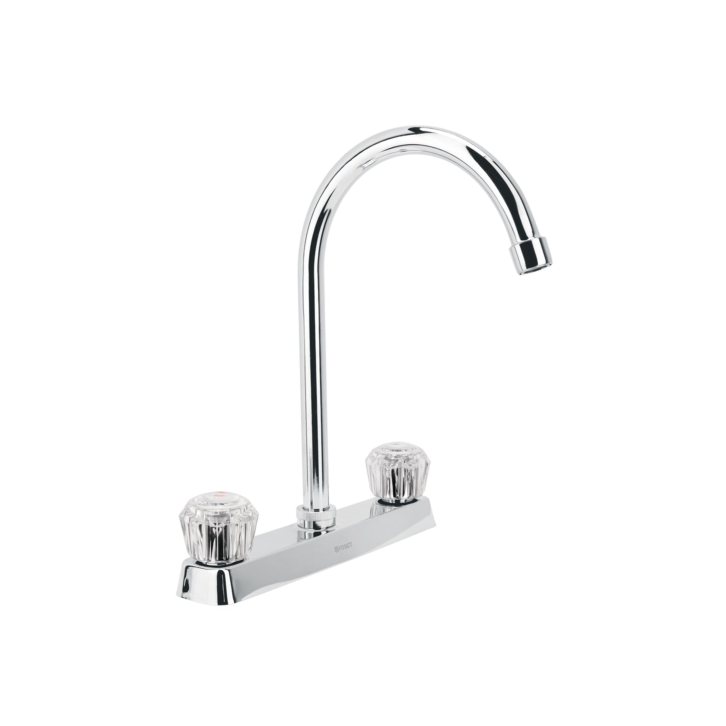 Mezcladora 8" fregadero cromo, cuello curvo, acrílico, BASIC 45617
