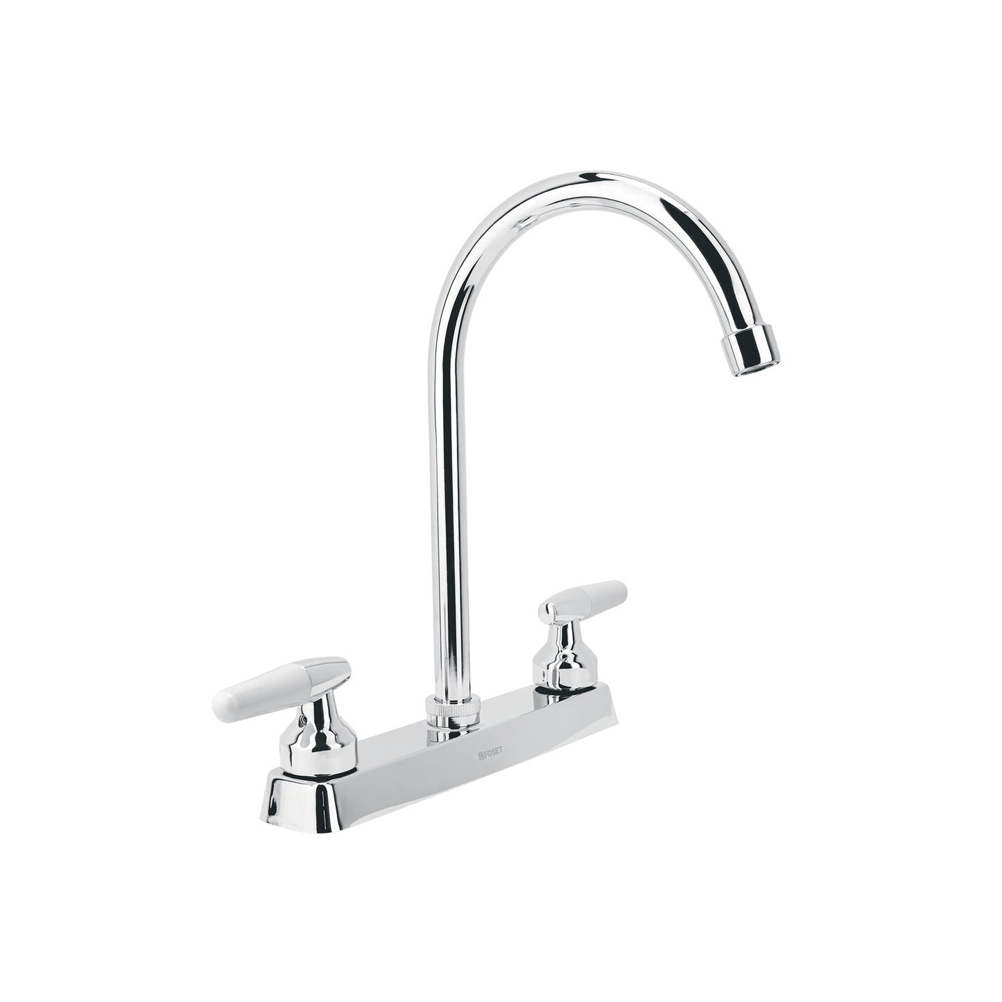 Mezcladora 8" fregadero cromo, cuello curvo, cono, BASIC 45619