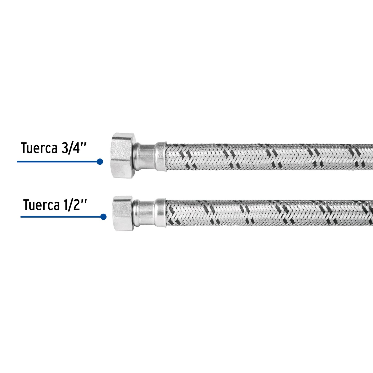 Manguera para boiler, acero inox, 1/2"x3/4", 40 cm, Foset 49131