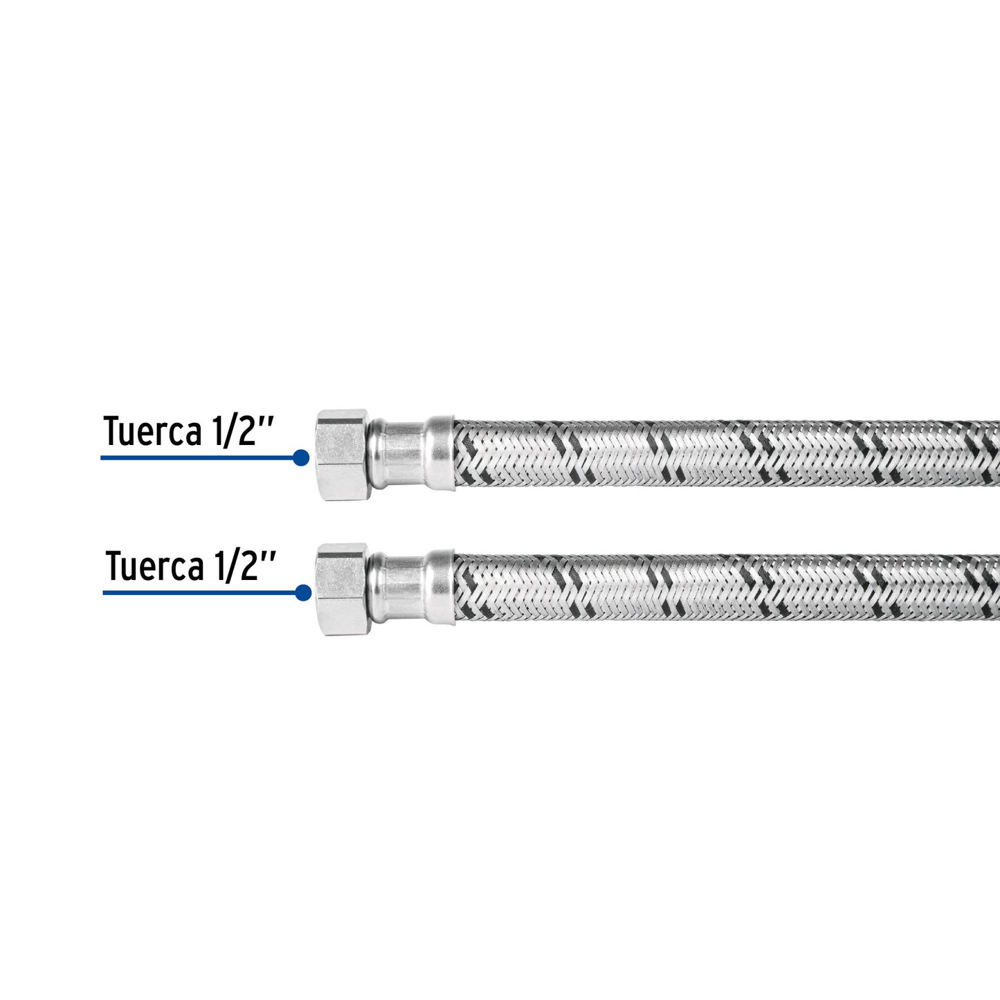 Manguera para boiler, acero inox, 1/2"x1/2", 40 cm, Foset 48964