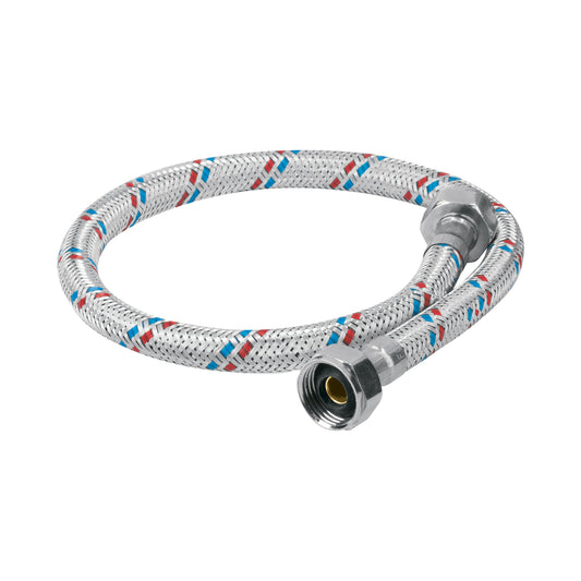 Manguera lavabo/fregadero, aluminio, 1/2"x1/2",55 cm, Basic 26021