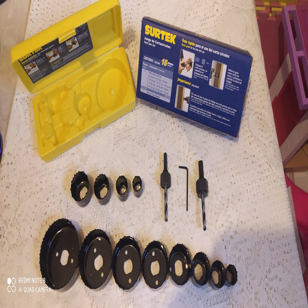 Kit De 15 Corta Circulos Brocasierras Para Madera En Estuche