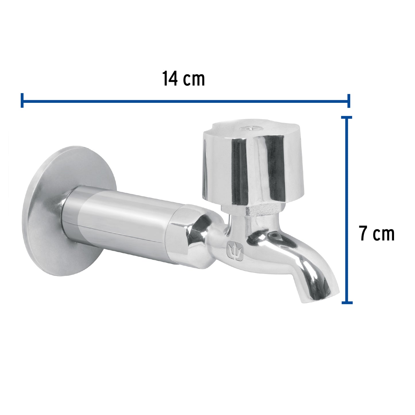 Llave 1/2" para fregadero con niple y chapeton, cromo, BASIC 49105