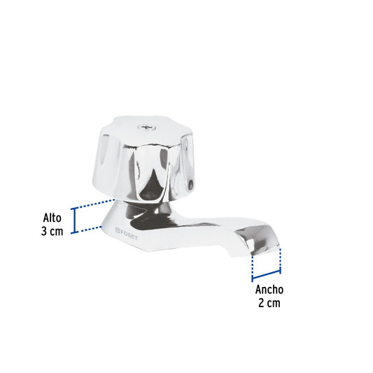 Llave individual para lavabo, maneral metálico, Foset 49229