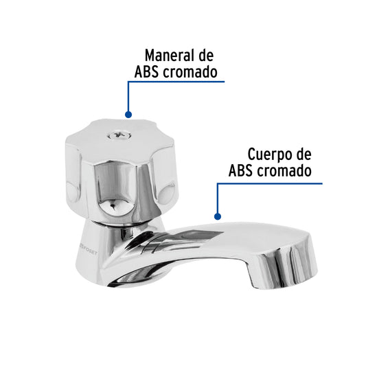 Llave individual lavabo, ABS, hexagonal, BASIC 49309