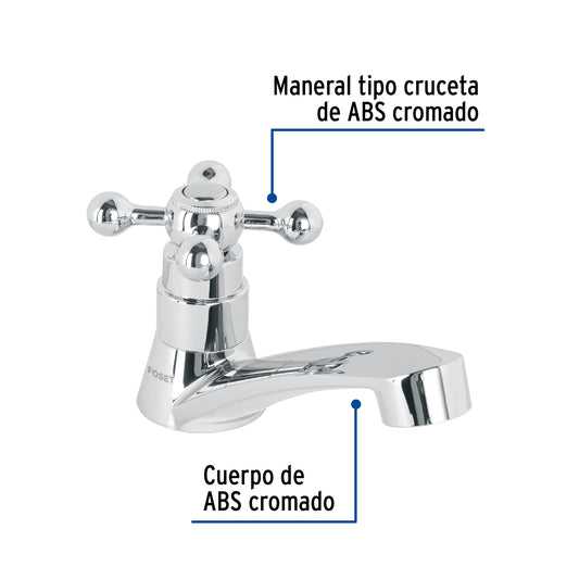 Llave individual lavabo, ABS, cruceta, BASIC 48383