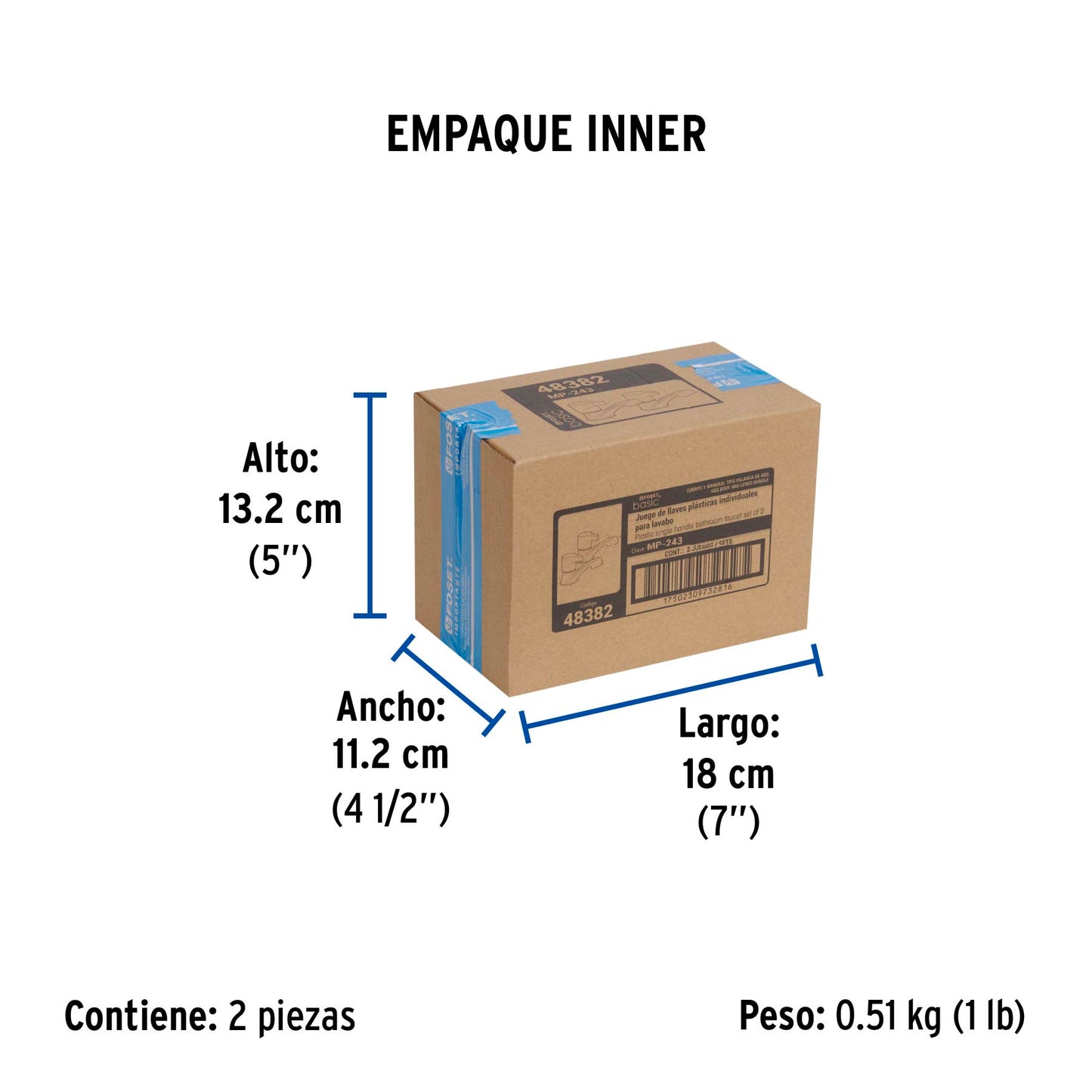 Juego llaves individuales lavabo, ABS, palanca, BASIC 48382