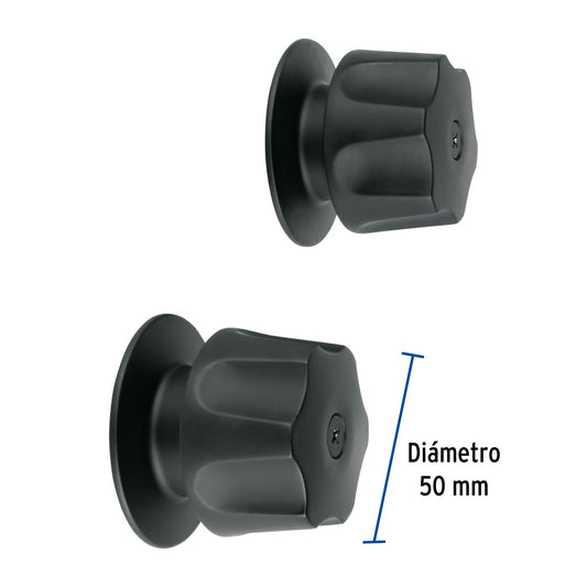 Juego de 2 manerales hex. metálicos negro p/regadera, Basic 46881