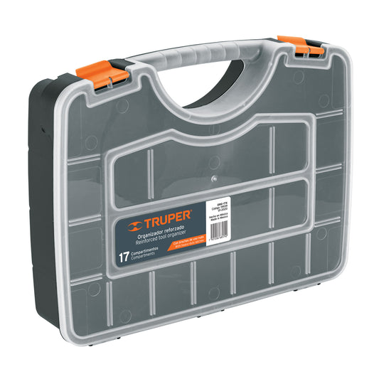 Organizador 17" reforzado con 17 compartimentos, Truper 10939