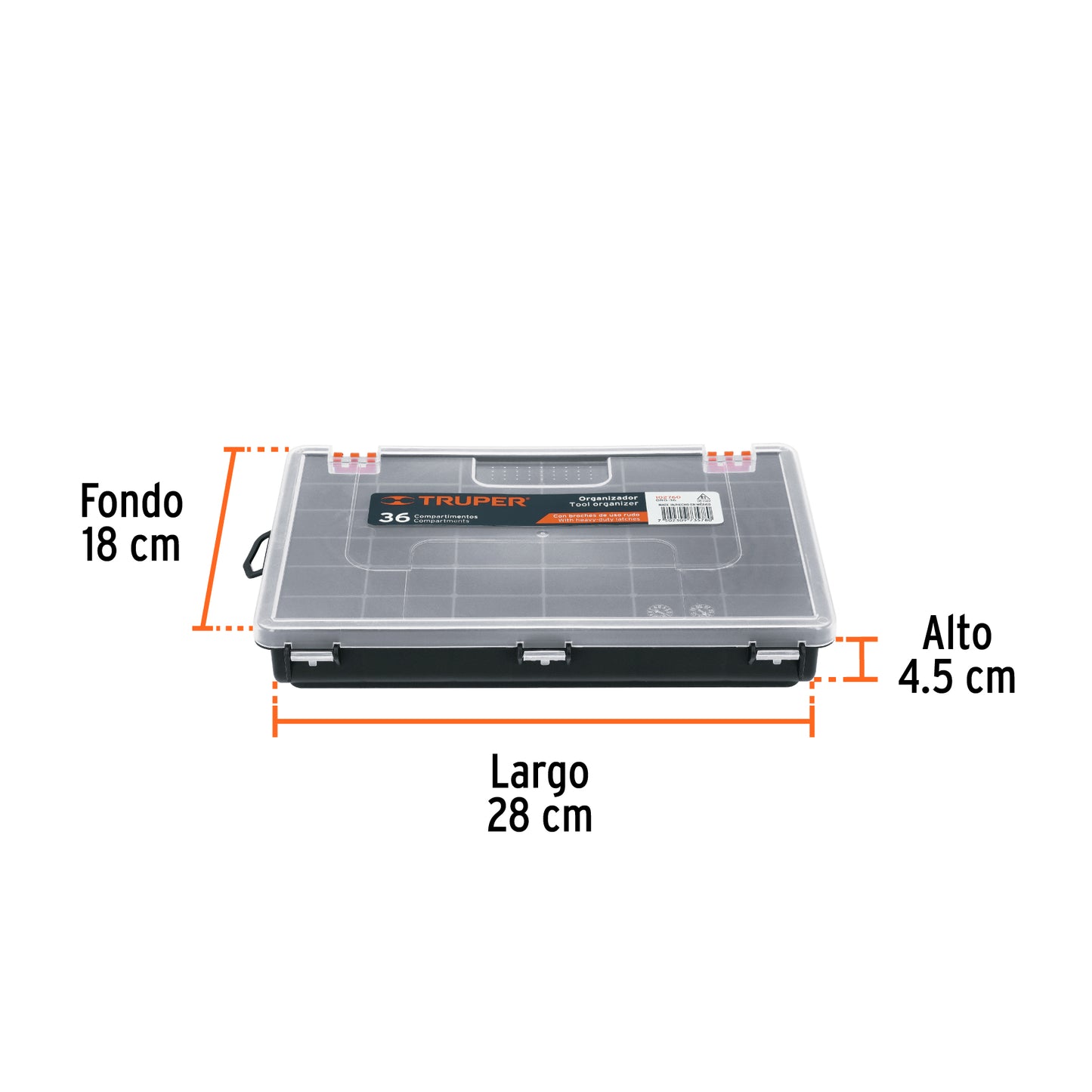Organizador de 11" con 36 compartimentos, Truper 102760