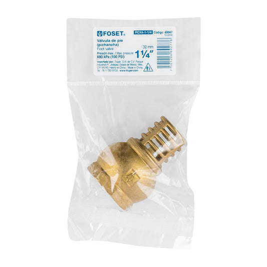 Pichancha con rejilla de latón 1-1/4", FOSET 49047