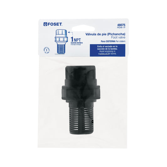 Válvula de pie (pichancha) de 1" de polipropileno, FOSET 48075