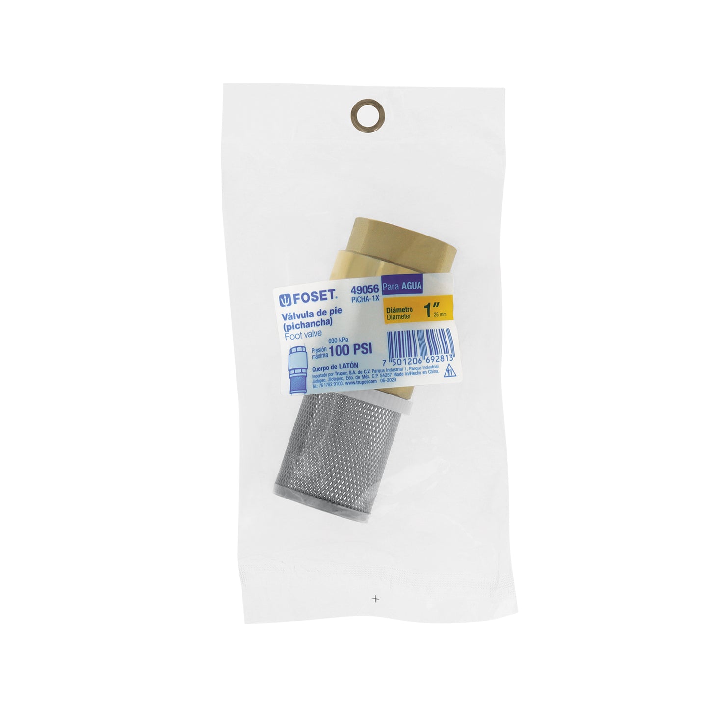 Pichancha con rejilla acero inoxidable 1", FOSET 49056