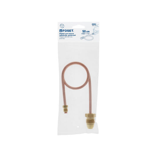 Pigtail con tuerca izquierda, punta pol, 50 cm, FOSET 49964