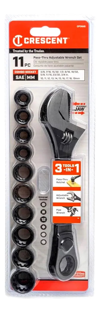 LLAVE AJUSTABLE & DADOS SET X6™ PASS-THRU™ QCRW8
