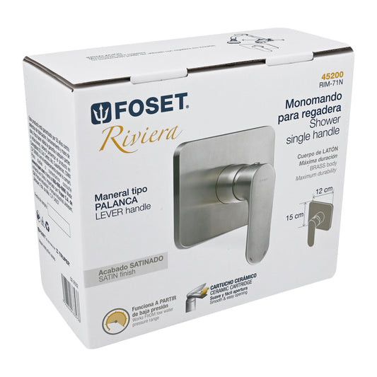 Monomando para regadera, satín, RIVIERA 45200