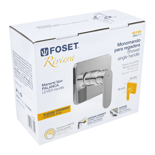 Monomando para regadera, cromo, RIVIERA 45199