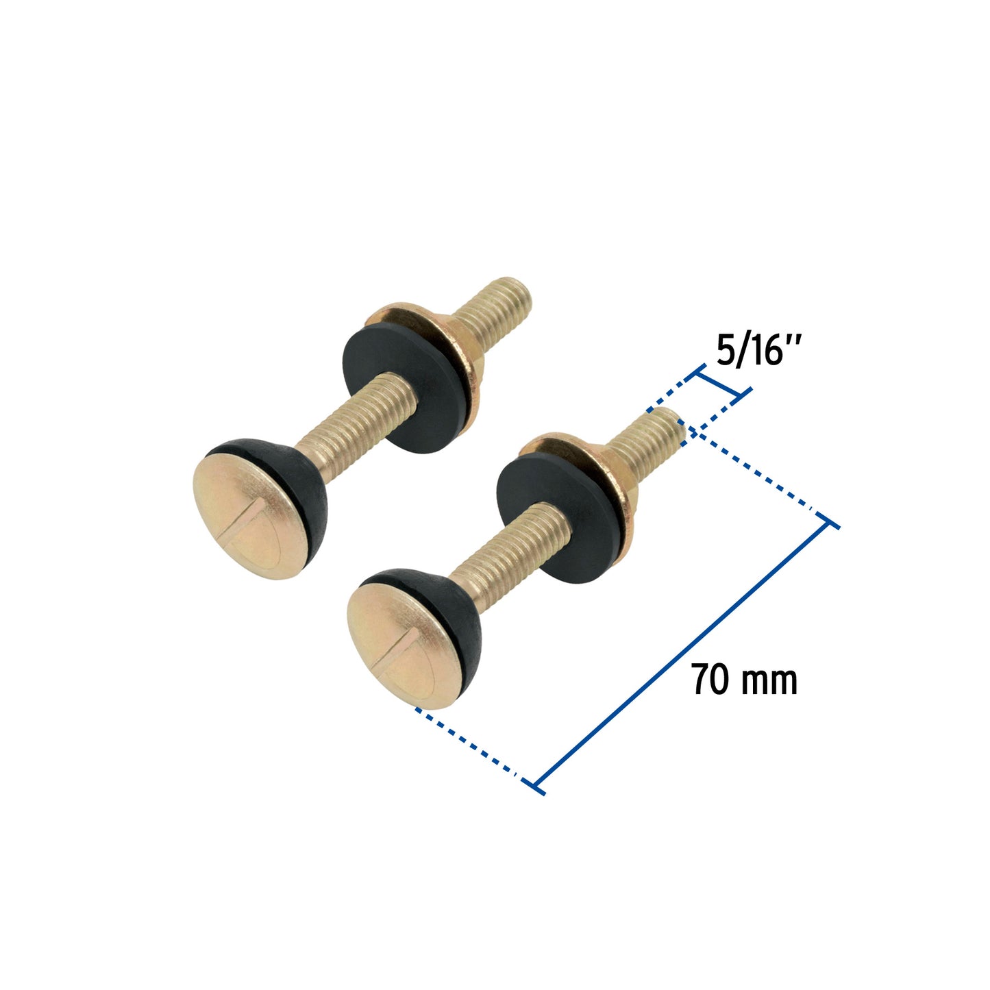 Bolsa con 2 tornillos 5/16" x 70 mm para tanque de WC a base 49331