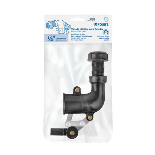 Válvula plástica de llenado para flotador, 1/2", FOSET 48082