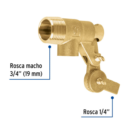 Válvula de flotador de latón 3/4", FOSET 49035