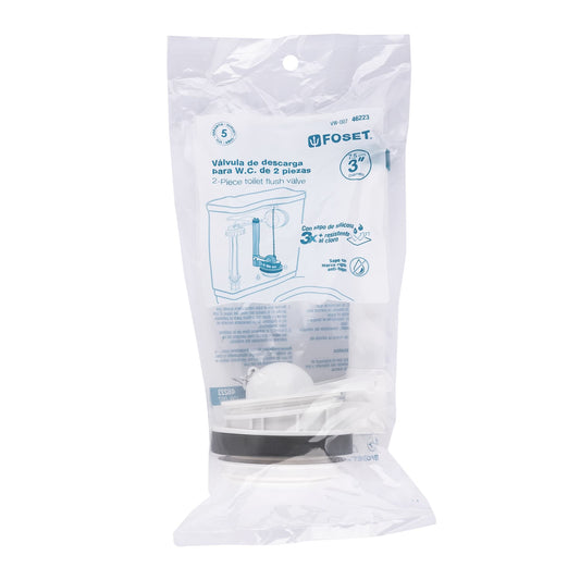 Válvula de descarga 3" para WC de 2 pzas, cadena plástica 46223