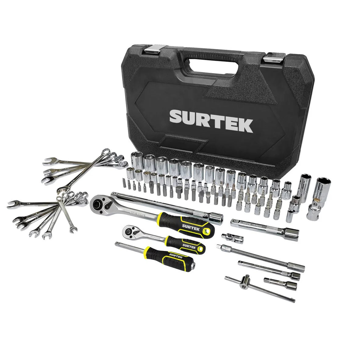 Juego combinado de herramienta para mecánico 84 piezas, con maletín plástico