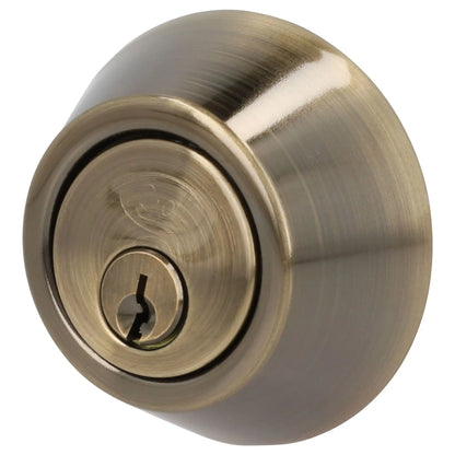 Cerrojo residencial función doble, latón antiguo, llave estándar, blíster